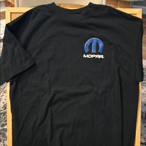 Mopar Black T-Shirt with Blue Logo